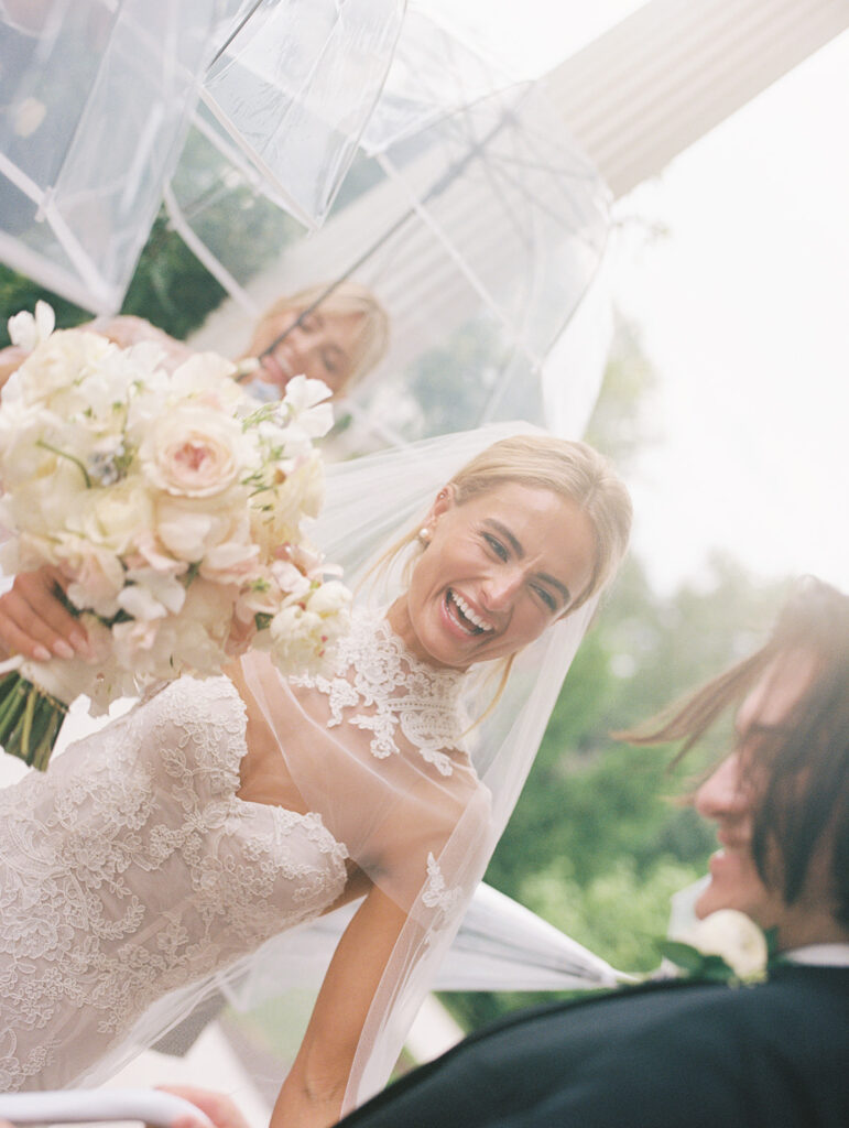 bride smiling so huge on her wedding day
